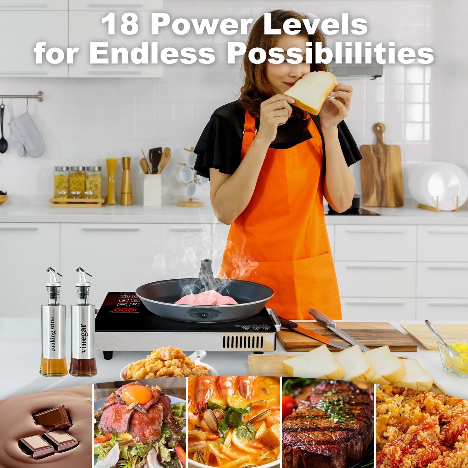 3500W Electric Ceramic Stove,Portable Electric Stove,Countertop Cooktop,Crystal Panel,10 Level Adjus,Infrared Induction Burner,Hot Plate Cooking Furnace,Countertop Cooker Furnace US 110V
