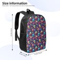 thumbnail image 2 of Uemuo mushroom Skull star Printed Durable 17-inch Student Backpack - Lightweight, Waterproof, Adjustable Straps, Ideal for School, Work, Travel, 2 of 5