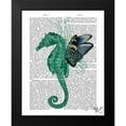 thumbnail image 2 of Fab Funky 15x18 Black Modern Framed Museum Art Print Titled - Winged Seahorse, 2 of 5