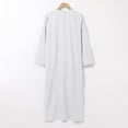 thumbnail image 4 of Bcfgryg Male Solid Color Long Sleeve Robe Arabic Clothes Middle Skirt Robe Big and Tall Shirts White XXL, 4 of 5