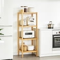 thumbnail image 4 of Garvee 4 Tier Wooden Shelf Rack, with Slatted Shelves, 12.9 x 12.9 x 18.5", Oak, 4 of 7