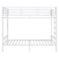 thumbnail image 6 of Tcbosik Bunk Bed with Ladder and Guardrail, Twin Over Twin Size Bed Frame, Heavy Duty Metal Slats Support, No Box Spring Needed, White, 6 of 10