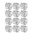thumbnail image 1 of Juego de 12 servilleteros plateados, espiral de metal, redondos, lisos, con lazos para servilletas de tela, decoraciones para cenas de boda, 1 of 3