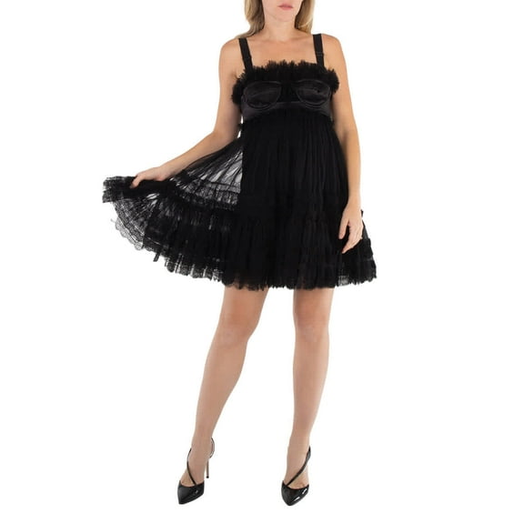 Burberry Ladies Black Tulle Corset Mini Dress, Brand Size 8 (US Size 6)