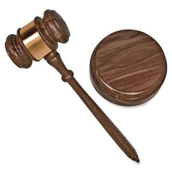 Advantus Wood and Brass Gavel Set