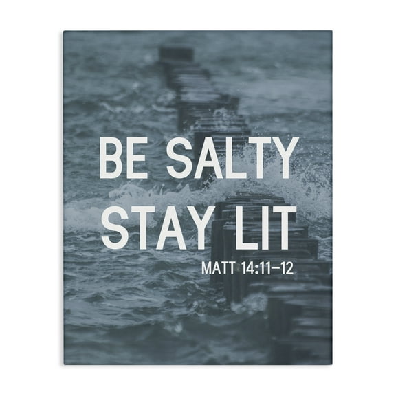 Stupell Industries Be Salty Stay Lit Religious & Spiritual Painting Wrapped Canvas Art Print Wall Art, 16 x 20