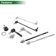 thumbnail image 4 of 8pcs Front Suspension Kit Inner Outer Tie Rod End Sway Bar Link Ball Lower Joint for Volkswagen Routan, 4 of 6