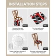thumbnail image 4 of Abstract Stripes Seat Covers for Dining Room Chairs, Geometric Black Red Gray White Highly Elastic Stretch Seat Cushion Protectors for Chairs, Pack of 4, 4 of 6
