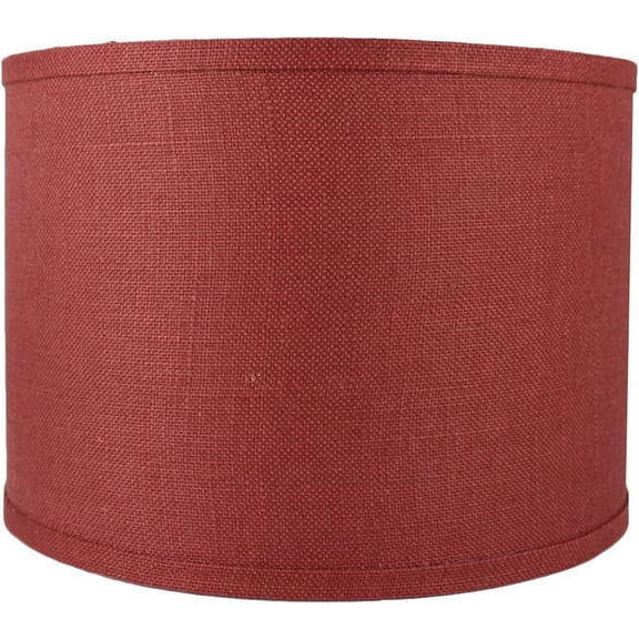Urbanest Hardback Burlap Perfect Drum Lampshade – 14" Top x 14" Bottom x 10" Height – Burgundy Tone –Spider Fitter- Classic Lampshade for Table Lamps, Floor Lamps & Accent Lighting- 1 Piece