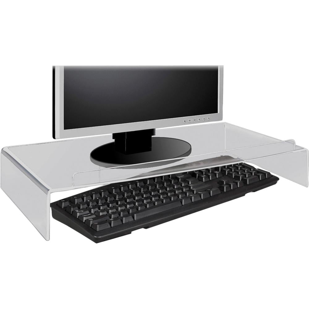 Kantek Acrylic Monitor Stand with Keyboard Storage Up to 19" Screen
