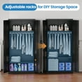 thumbnail image 4 of Fesbos Metal Wardrobe Cabinets with Lock, Clothing Locker 72" X 36" X 18" Storage Cabinets for Home Room,Fire Department, Employee,Gym,Government (Black), 4 of 9