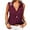 Burgundy, variant on Sleeveless Women Lapel Casual Button Blouse Turn-down Collar Lady Solid Tops