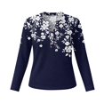 thumbnail image 6 of Women Waffle Knit Long Sleeve Henley Top Gradient Color Half Button V Neck Shirt Loose Fit Casual Tunic Blouse S, 6 of 7