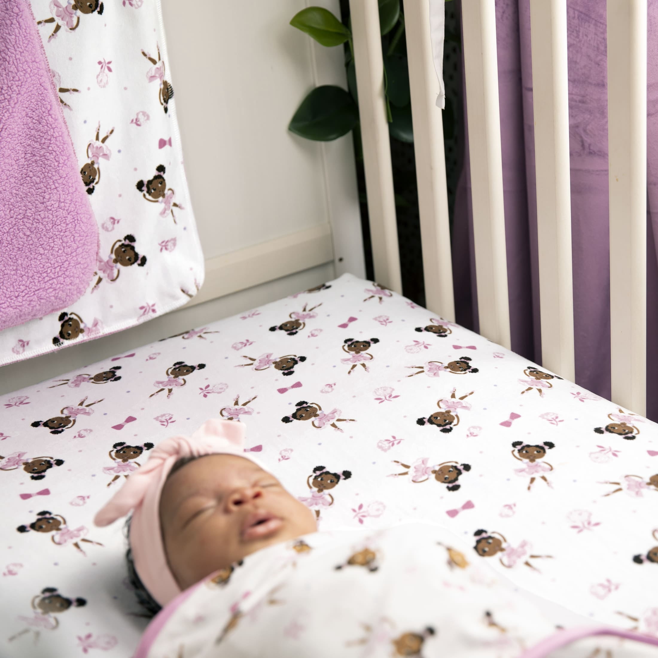 Little Muffincakes Boutique Infant Swaddle Blanket 100% Cotton Pink Ballerina (Zhara) Unisex