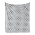thumbnail image 1 of Flower Soft Flannel Fleece Throw Blanket, Floral Romantic Pattern with Monochrome Roses Print, Cozy Plush for Indoor and Outdoor Use, 50" x 70", Pale Taupe Charcoal Grey, by Ambesonne, 1 of 5