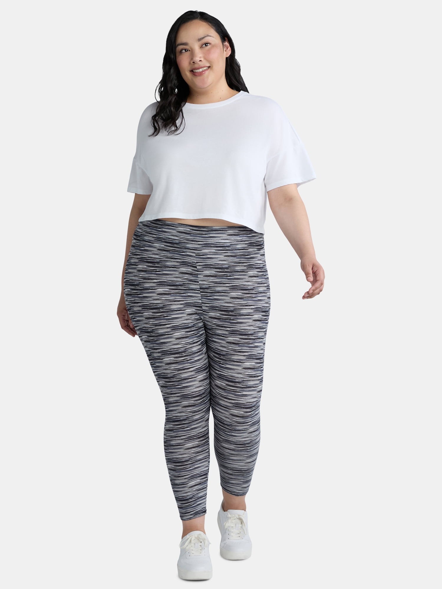 Terra & Sky's Women's Plus Capri Leggings, 2-Pack