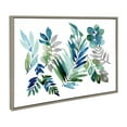 thumbnail image 2 of Kate and Laurel Sylvie Tropic Leaves Blue Framed Canvas Wall Art by Sara Berrenson, 23x33 Gray, Tropical Wilderness Art for Wall, 2 of 8