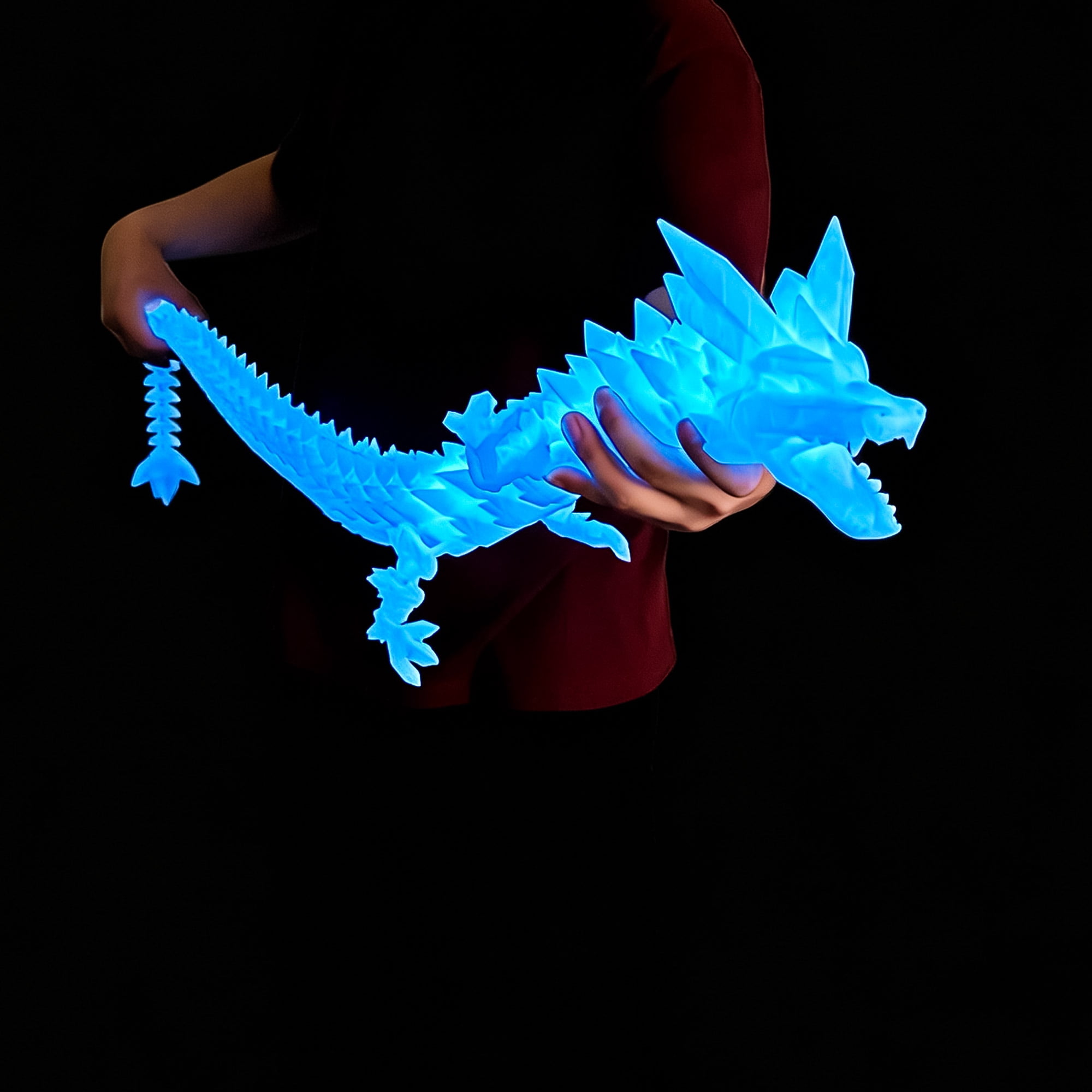 48.82inch 3D Printed Crystal Dragon,Flexible Joint Animal lacertid Figurines,Realistic Eyes, Home Office Decor,Fidget Toy for Adults Teens Boy Festival Gifts