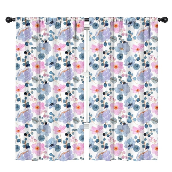 Blackout Kids Curtains,Pioneer Flower Floral Print Pattern Childrens Insulated Curtains Set Of 2,Bedroom Essentials,Toddler Room Decor 42"x84"