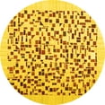 thumbnail image 1 of Ahgly Company Indoor Round Solid Yellow Modern Area Rugs, 4' Round, 1 of 4