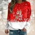 thumbnail image 2 of Chandail en Molleton de Noël pour Femmes à Manches Longues, Cardigan Imprimé, Pull de Mode, Col Rond, Chaud, Veste Mi-Longue pour les Fêtes, 2 of 5