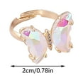 thumbnail image 2 of Weloille 1Pcs Ladies Fashion Gradient Butterfly Ring Opening Adjustable Ring, 2 of 2