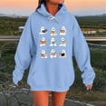 thumbnail image 2 of Moxiu Halloween Oversized Sweatshirts for Women Ghost Hoodies Long Sleeve Hooded Sweatshirt Spooky Season Pullover Tops Light Blue,XXXL, 2 of 5