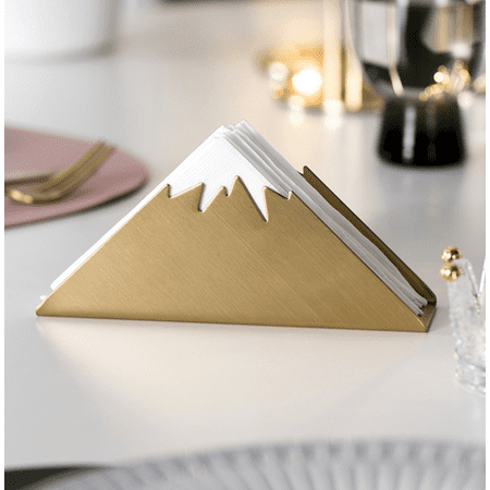 Golden Stainless Steel Napkin Holder – 304# Steel, Triangle Design, For Kitchen Or Dining Table