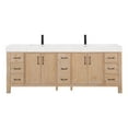 thumbnail image 2 of Vinnova Leon 84" Wood Double Vanity with Adjustable Drawer in Brown/White, 2 of 18