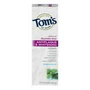Angle View: Tom's Of Maine Antiplaque & Whitening Fluoride Free Toothpaste Peppermint, 5.5 OZ