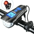 thumbnail image 2 of ALLCACA USB Rechargeable Headlight Tail Light Set with Speedometer Odometer and Trumpet, Black, 2 of 10