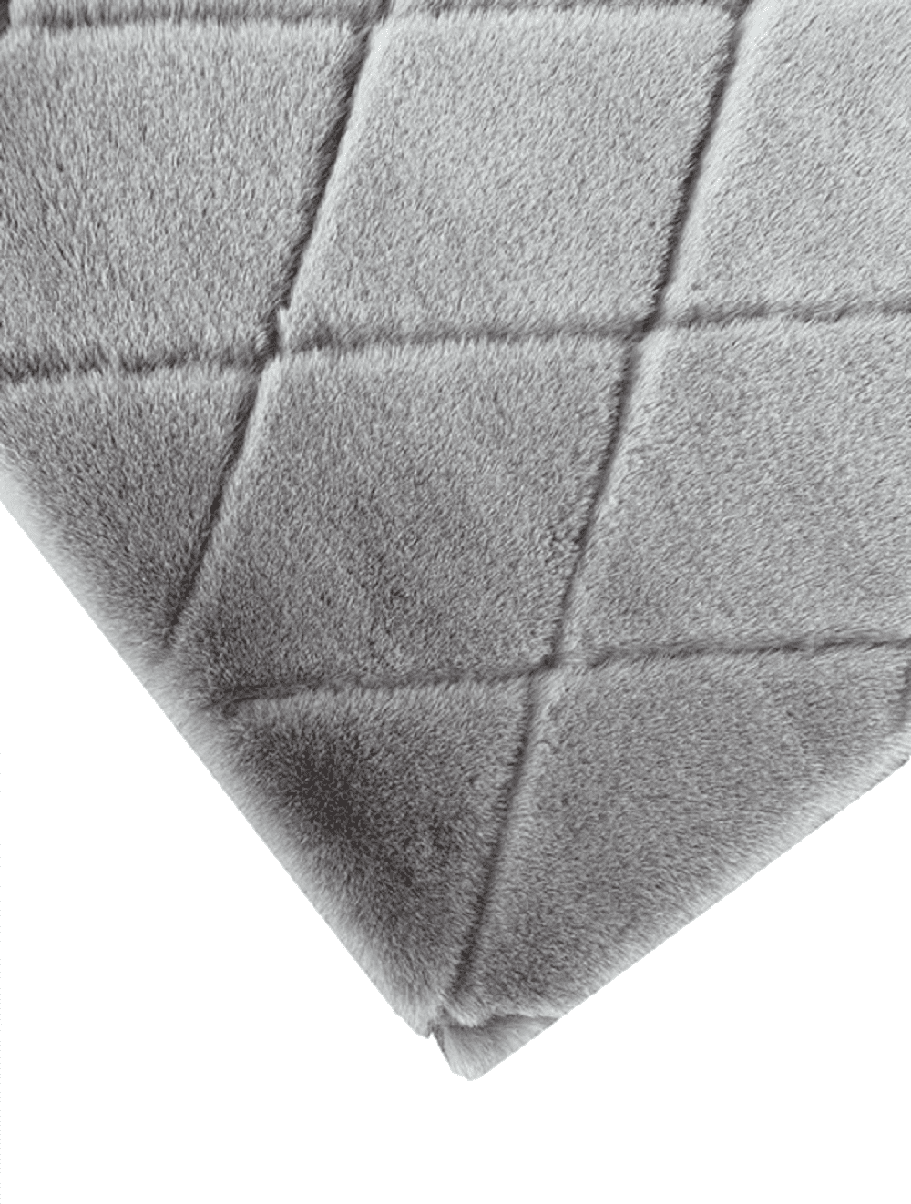 Better Homes & Gardens, 30" x 46" Diamond Grey Rabbit Faux Fur Accent Rug