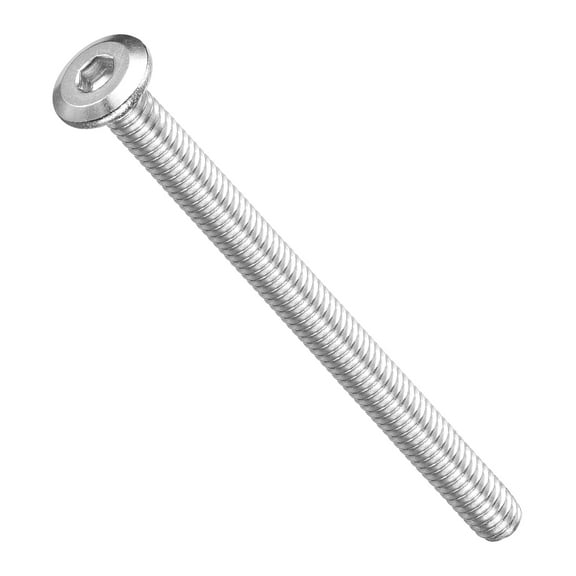 Flat Head Hex Socket Cap Screws Bolts(1/4"-20x3-1/2") 10Pcs, 304 Stainless Steel Hex Socket Furniture Bolts Countersunk Screws - for Furniture Woodworking Project, Silver Tone