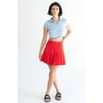 thumbnail image 3 of Ragstock Red Stretch Pleated Skirt, 3 of 4