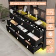 thumbnail image 4 of ChVans 63" Large LED Dresser with Glass Top, Jewelry Closet Island, 9 Drawer Dresser for Bedroom, Long Modern Chest of Drawers, Wide Drawer Organizer Cabinet (Black), 4 of 9