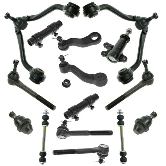 TRQ Control Arm Ball Joint Tie Rod Idler Pitman Steering Suspension Kit Set 15pc PSA63513