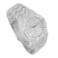 thumbnail image 2 of Charles Raymond The Baguette Royal Timepiece Lit with rectangular brilliant cut diamond crystals on Blinged Out Hip Hop watch Bezel and Band - ST10386 Silver, 2 of 4