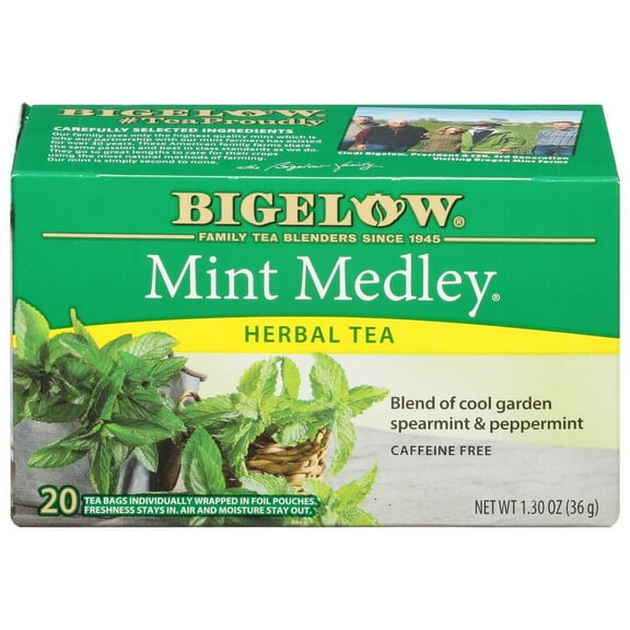 Pack of 6, Bigelow Mint Medley Herbal Tea, 1.3 oz