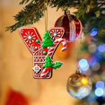 thumbnail image 2 of Binwennn Decorative Easter Eggs Large Centerpieces for Wedding Table 26 Pieces Red Letters Christmas Tree Decorations Candy Cane Letters With Berry Pattern Mini Alphabet Hanging Ornaments, 2 of 4
