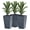 Gray, variant on Rattan Planters 3-Pack, 24 Inch - Black Plastic Flower Pots with Drainage, Indoor/Outdoor Plant Containers, Modern Decorative Planters