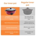 thumbnail image 4 of Olla de cocción lenta de más de 6 cuartos de galón de calentamiento uniforme, olla antiadherente, aluminio, olla lenta de 6.5 cuartos de galón que hace que tu comida sea más deliciosa. Adecuado como, 4 of 5