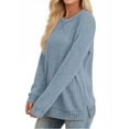 thumbnail image 2 of OALUXE Long Sleeve Shirts for Women Dressy Casual Tunic Tops Crewneck Side Split Lightweight Pullover Sweaters, 2 of 7