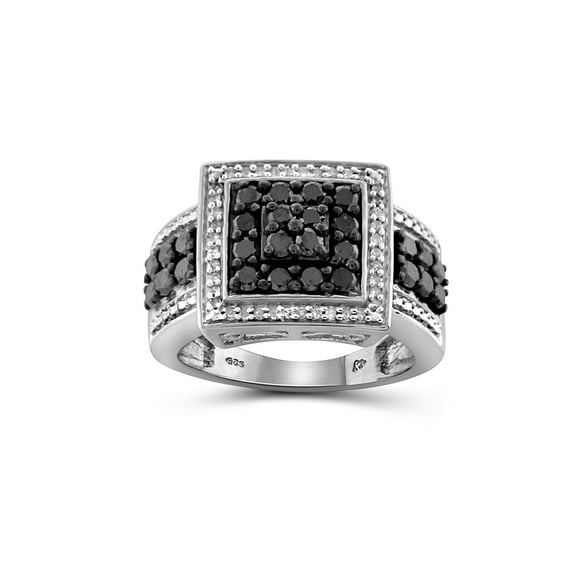 JewelersClub Sterling Silver 1 Carat Black & White Diamond Ring for Women | Diamonds for Everyday Womens Wear