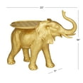 thumbnail image 3 of 22" x 18" Gold Polyresin Elephant Sculpture, by DecMode, 3 of 7