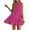 A Hot Pink, variant on Women's Summer Casual Dresses Crewneck Sleeveless Mini Sundress Loose Foral Print Swing Beach Vacation Party Dress S-2XL