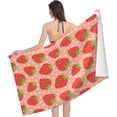 thumbnail image 3 of Strawberry Garden Cute Summer Fruit Pattern Pink Beach Towels Oversized Soft High Absorbent Quick Dry Bath Towels Pool Towels Travel Beach Towels for Kids Adults, 3 of 6