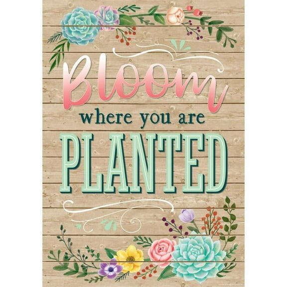 Bloom Where You are Planted Positive Poster