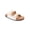 White, variant on YOKI GIAN-218 Women's Slip On Double Buckle Woven Cork Footbed Open Toe Sandal