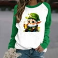 thumbnail image 4 of Xuyuer St. Patrick's Day Sweatshirt for Women Irish Shamrock Pullover Shirts Tops Raglan Sleeve Lucky Leaf Clover Shirt, 4 of 7