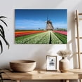 thumbnail image 3 of Elephant Stock Windmill And Tulips Wall Art - Horizontal Canvas Wall Art - Living Room Wall Decor - Nature Canvas - White And Blue Decor - 24" x 16", 3 of 8